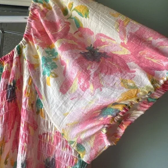 Floral peasant dress boho cottage core spring XL Indigo Rose - Picture 5 of 7